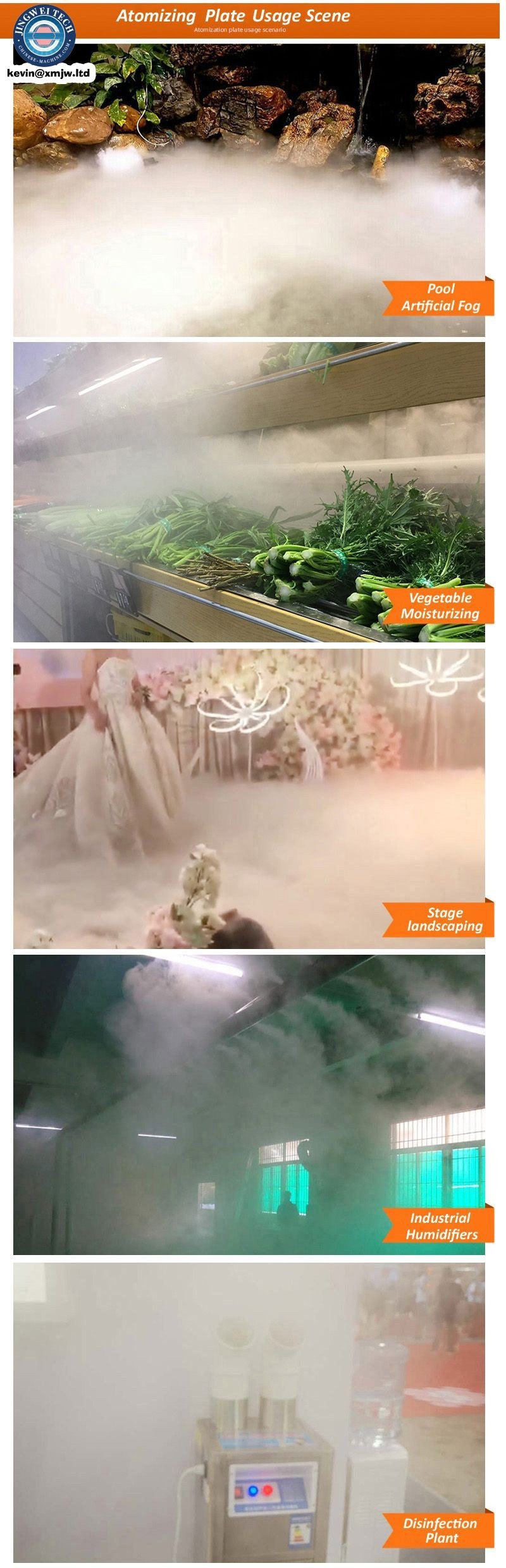 工业不锈钢造雾机加湿器 - 10 头超声波雾化器
