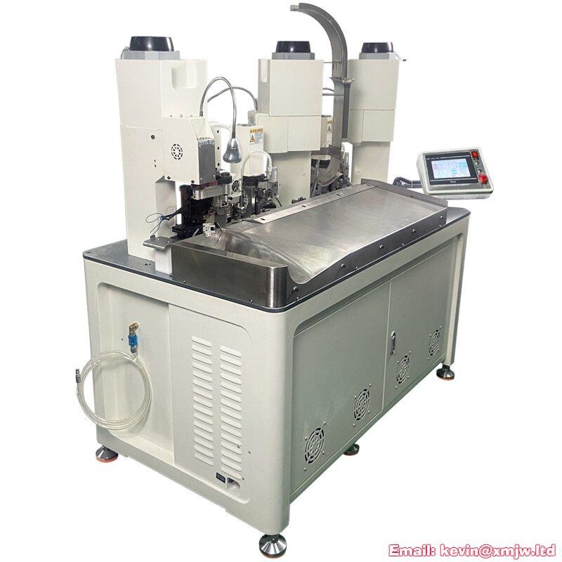 Automatic 3 Ends Crimping Terminal Machine - 3 Heads Electronic Wire