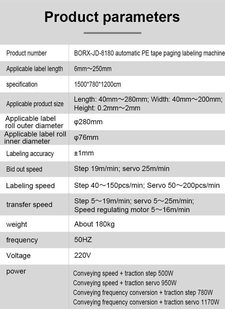 Automatic PE Tape Paging Labeling Machine