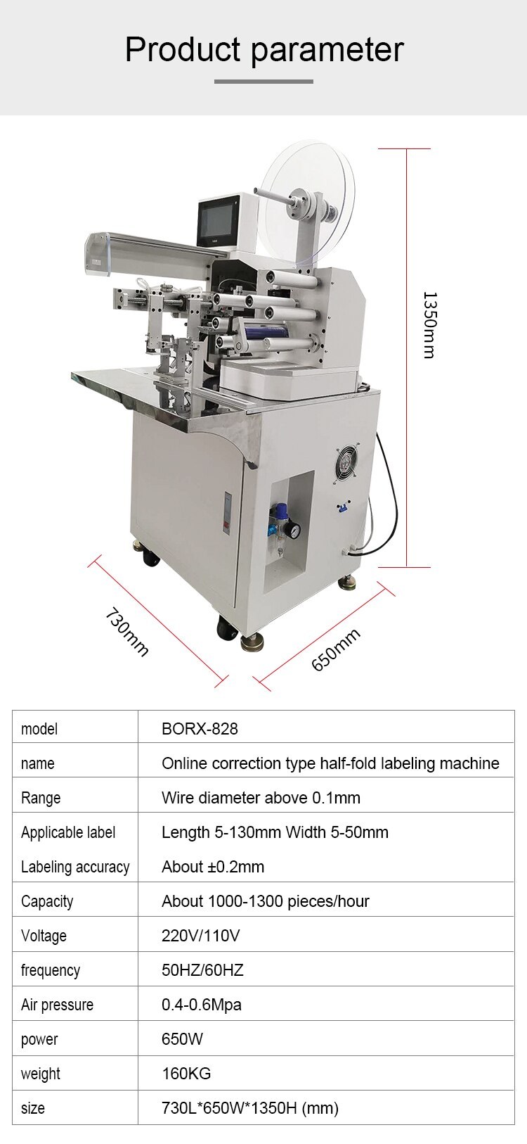 Online Half Fold Wire Harness Labeling Machine BORX-97