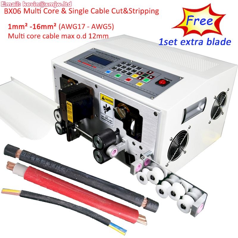 HS-BX06 1-लाइन मल्टी/सिंगल केबल कटिंग और स्ट्रिपिंग मशीन - 12mm²