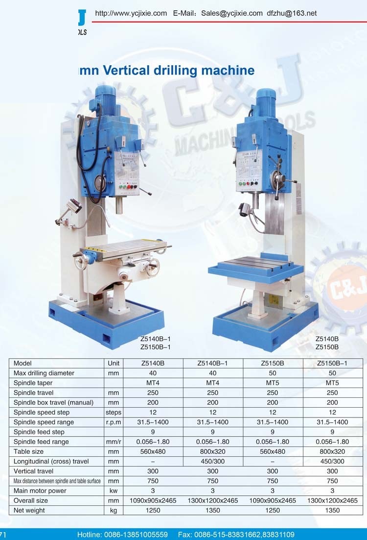 Z5150B ड्रिलिंग मशीन