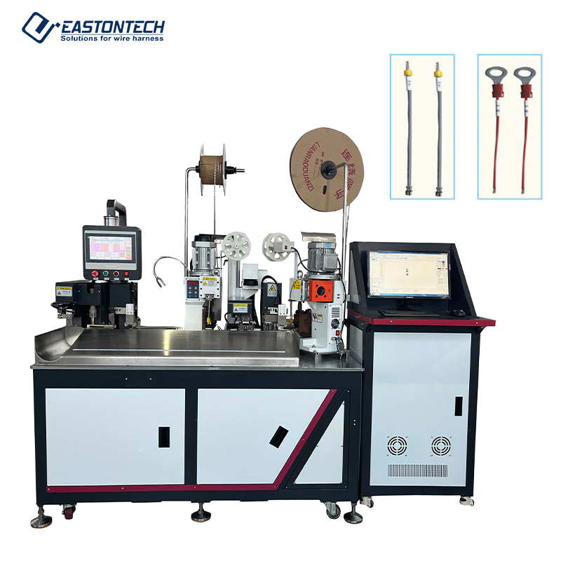Automatic Double End Terminal Crimping and Single end insert Number Tube Laser Marking machine EW-8890