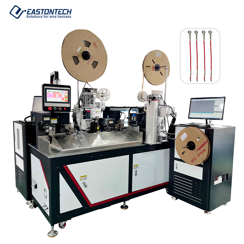 Automatic Double Side Wire Crimping, Number Tube Insertion and Laser Marking Machine (AWG 24–10) EW-8885