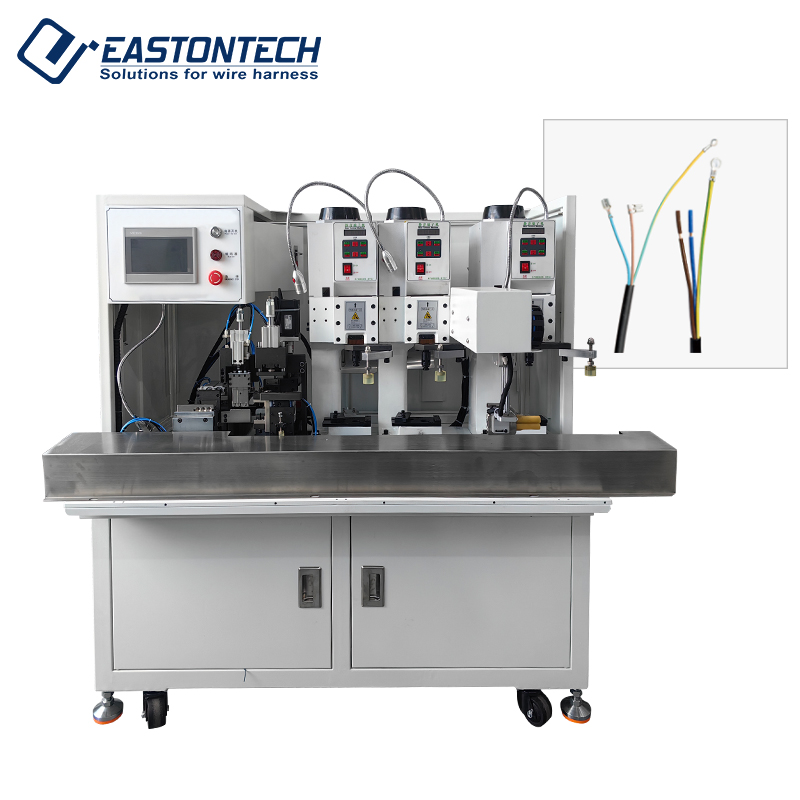 Three-core sheathed wire stripping and terminal crimping machine EW-7020
