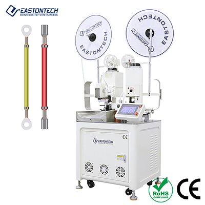 Automatic Double Head Wire Cutting Stripping and Crimping Machine (AWG28–AWG12 / 2.0T) EW-801