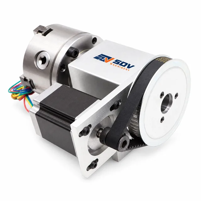 DIY A 4th एक्सिस सीएनसी राउटर किट - रोटरी 80/100 मिमी चक, NEMA 23 मोटर CNC-4th