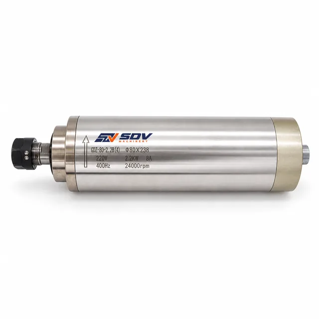 CNC Water Cooled Spindle Motor 1.5KW/2.2KW - 4 Bearings for Metal Engraving ER11-A-type, ER20-A-type