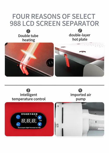 TBK-988 LCD Separating 7 Inch Vacuum Separator - Mobile Phone Repair 220V