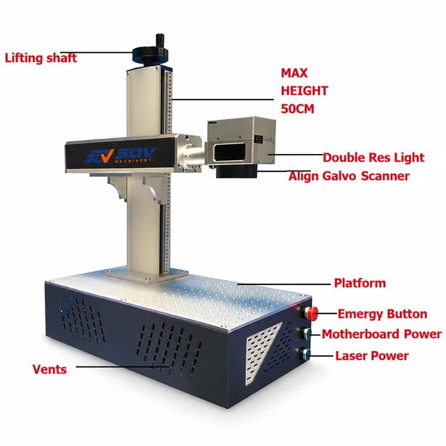 50W Fiber Laser Marking Engraving Machine - 20W Raycus Jewelry Cut