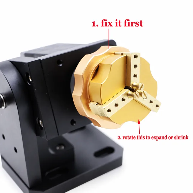 Fiber Laser Carving Marking Machine - Rotary Axis Ring Jewelry Chuck
