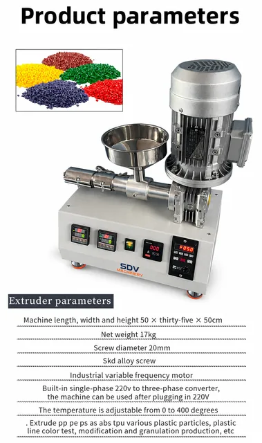 Mini Plastic Extruder - Lab Tiny Single Screw Extruding Machine (Extrusora)