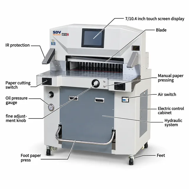 प्रिंट शॉप के लिए SG-6810Z हाइड्रोलिक पेपर शीट कटर