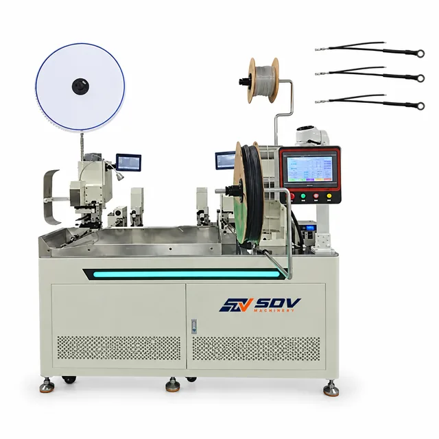 Automatic Dual-Crimp Single-End Heat Shrink Terminal Machine (AWG22–14) EW-9380
