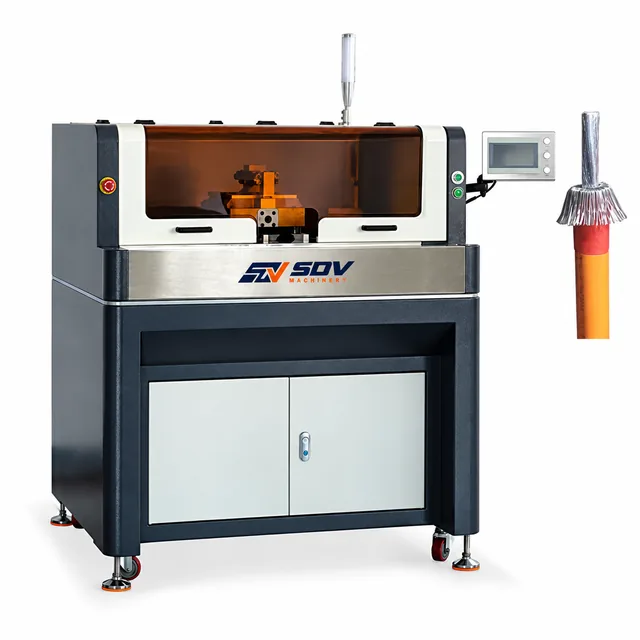Automatic Cable Stripping & Shield Braid Folding Machine (6–22mm OD / 15–120mm) EW-1140
