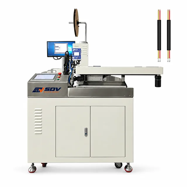 Fully Automatic 2-Core Sheathed Wire Single-End Crimping & Tinning Machine (AWG20–28) EW-9975