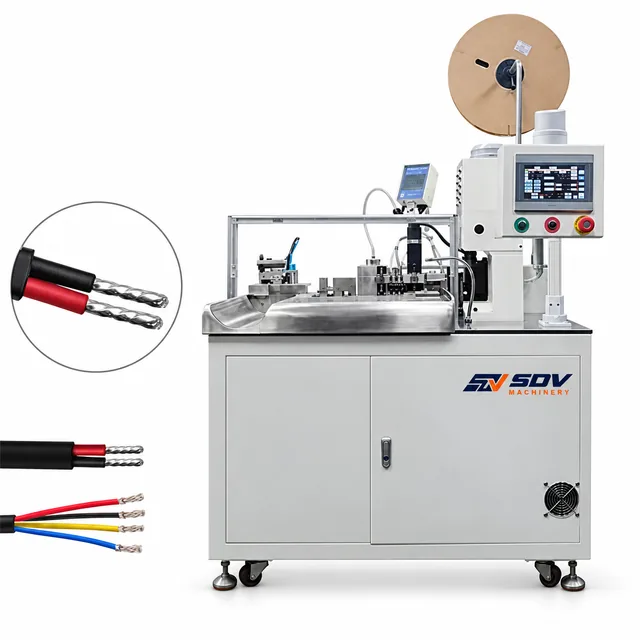 Fully Automatic Sheathed Wire Single-End Crimping & Tinning Machine (AWG20–28) EW-7880
