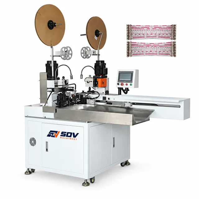 Automatic Flat Ribbon Cable Double Crimping Single End Tinning Machine EW-7845