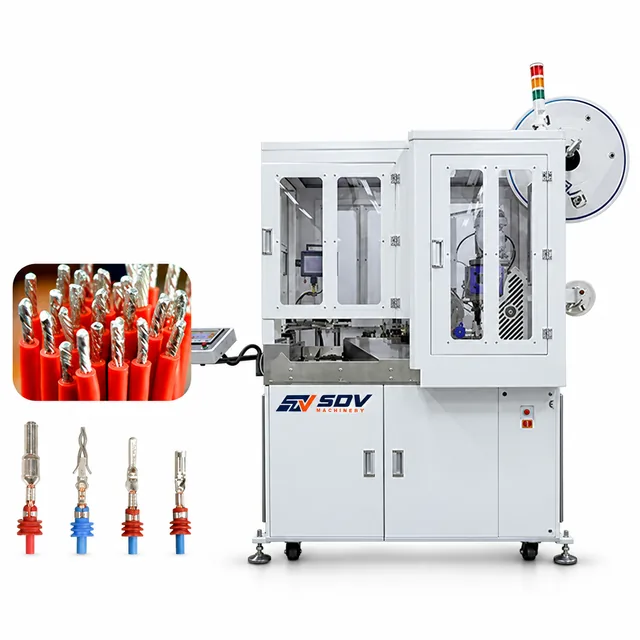 Fully Automatic Single head Waterproof Plug Insertion One side Tinning Machine-With protective cover EW-8815-1