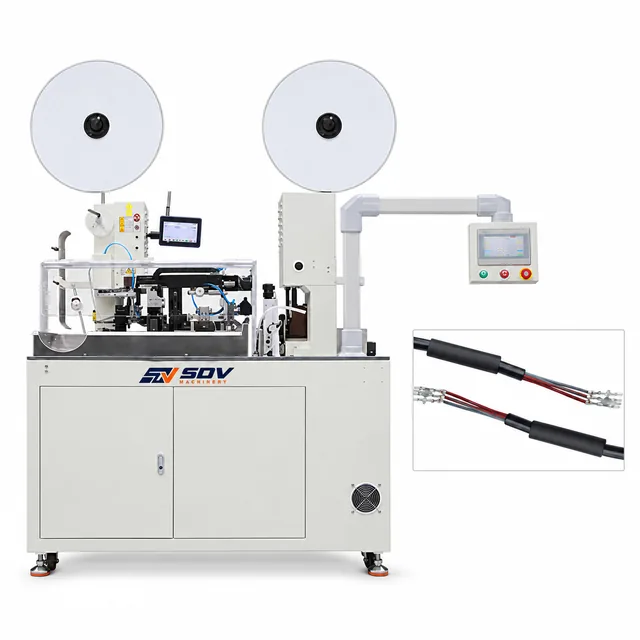 Fully Automatic Multi-Core Wire Heat Shrink Tube Insertion & Dual-End Crimping Machine (2–13 Core) EW-9365