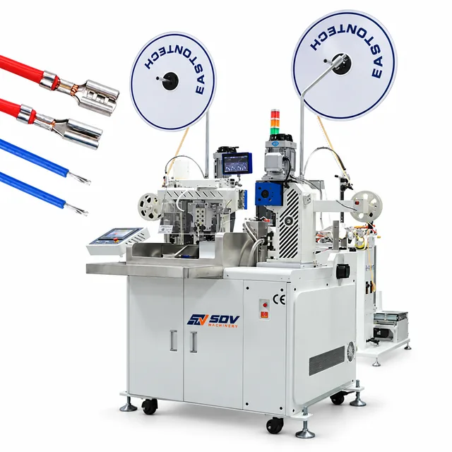 Fully automatic single-line precision translation double-end terminal crimping and tinning machine EW-9360