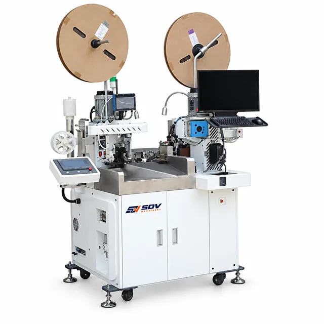 Fully Automatic Double head Wire Crimping and One side Tinning Machine EW-8975-1