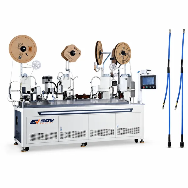 स्वचालित टर्मिनल क्रिम्पिंग और इनर्स्टिंग हीट श्रीक ट्यूब मशीन AWG22-AWG16 EW-8875