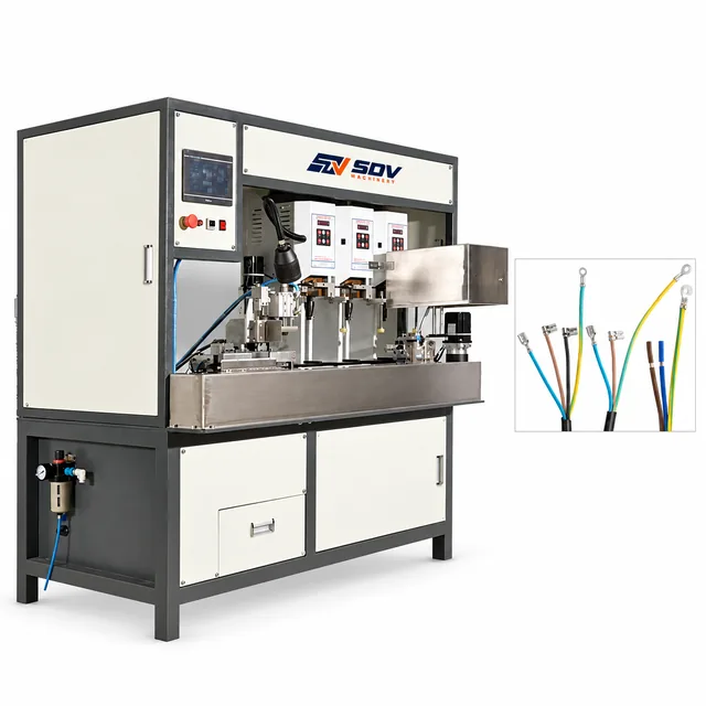 Three-core sheathed wire tail lengthening short riveting machine EW-7005