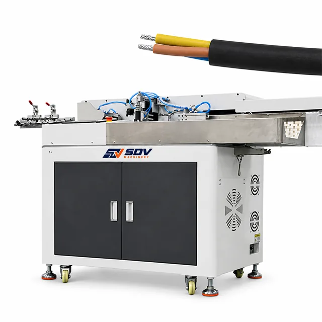 Automatic Round Cable Stripping and Tinning Machine (AWG 32–16) EW-8015-2
