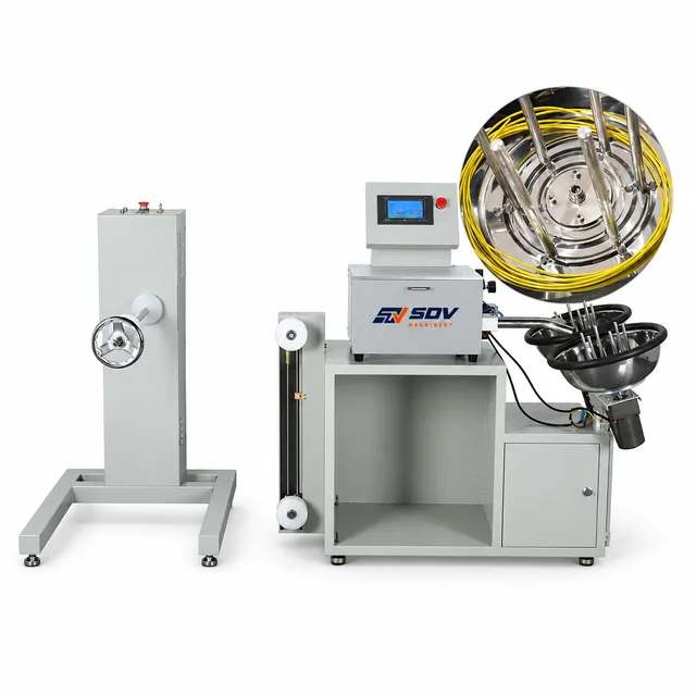 Automatic Optical Fiber Cable Cutting and Winding Machine(35kg Payoff / 0.9–7mm Cable OD) EW-1315