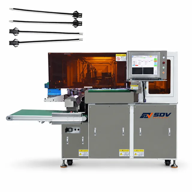 Automatic single head crimping and housing insertion another side tinning machine EW-8295