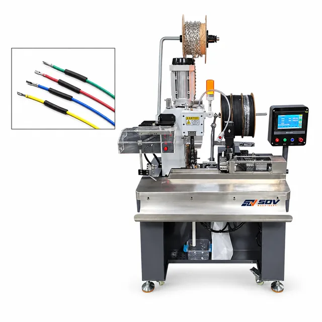 Sheath wire insert heat shrink tube stripping and crimping machine 2T/4T EW-5445