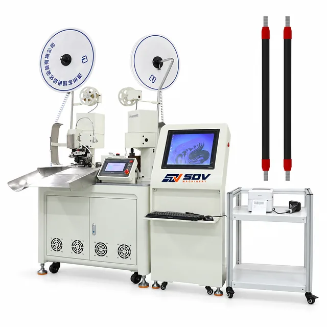 Fully Automatic Wire Cutting Stripping Ferrules Crimping Machine with Intelligent Control System (AWG28–AWG14 / 2.0T) EW-22D+S