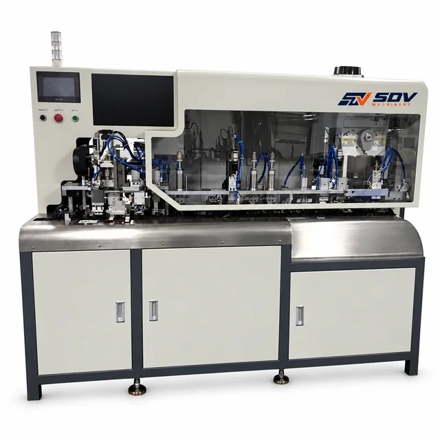 CCD-Equipped Automatic Triple-Wire Stripping & Plug Crimping Machine with Cutting EW-9895